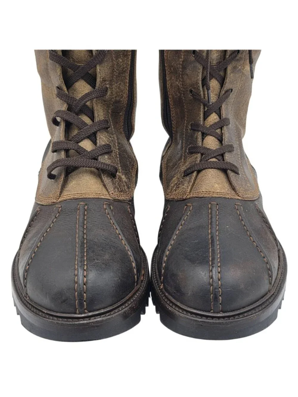 Cesare Paciotti Italy Mens Size 8UK 9US Brown Leather Laced up Tall Combat Boots